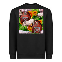 Black Mama And Baby Pig Heavyweight Sweatshirt - BundleAndBundleShop