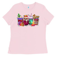 Bubblegum Pink dia de los muertos coffee cups Ladies Tee - texasbilliewilder