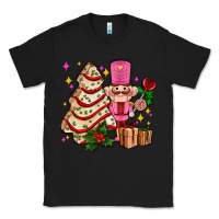Black christmas tree cake and nutcracker with gifts ado Classic Tee - AdoDesignShop