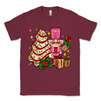 Burgundy christmas tree cake and nutcracker with gifts ado Classic Tee - AdoDesignShop
