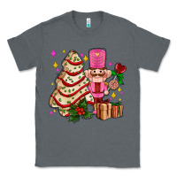 Charcoal Heather christmas tree cake and nutcracker with gifts ado Classic Tee - AdoDesignShop
