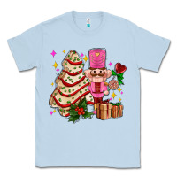 Dusty Blue christmas tree cake and nutcracker with gifts ado Classic Tee - AdoDesignShop