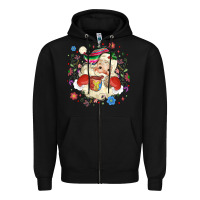 Black mexican christmas santa Zipper Hoodie - MaliasSmallBusiness