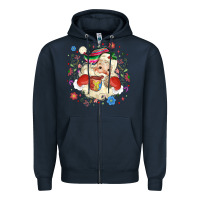 Navy mexican christmas santa Zipper Hoodie - MaliasSmallBusiness