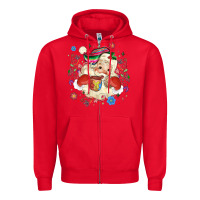 Red mexican christmas santa Zipper Hoodie - MaliasSmallBusiness