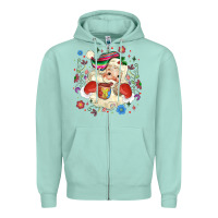 Seafoam mexican christmas santa Zipper Hoodie - MaliasSmallBusiness