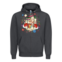 Smoke mexican christmas santa Zipper Hoodie - MaliasSmallBusiness