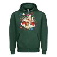 Sports Green mexican christmas santa Zipper Hoodie - MaliasSmallBusiness