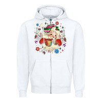White mexican christmas santa Zipper Hoodie - MaliasSmallBusiness