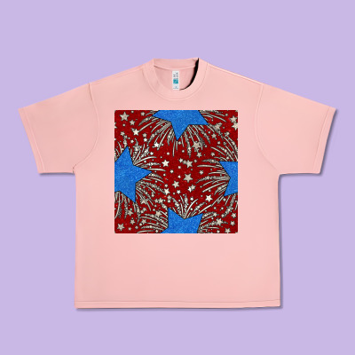 Glitter 4th Of July Seamless Pattern Urban Heavy Tee Designed By Bundleandbundleshop