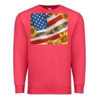 Cardinal american flag sunflowers and canouflage print veteran mousepad Premium Sweatshirt - Jasminsmagicworld