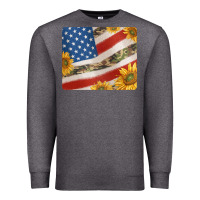 Charcoal Heather american flag sunflowers and canouflage print veteran mousepad Premium Sweatshirt - Jasminsmagicworld