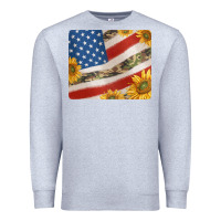 Heather Grey american flag sunflowers and canouflage print veteran mousepad Premium Sweatshirt - Jasminsmagicworld