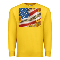 Lemon american flag sunflowers and canouflage print veteran mousepad Premium Sweatshirt - Jasminsmagicworld