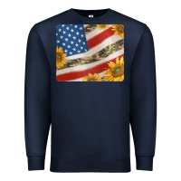 Navy american flag sunflowers and canouflage print veteran mousepad Premium Sweatshirt - Jasminsmagicworld