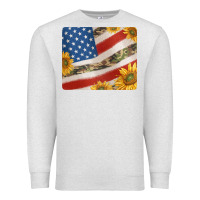 Oatmeal Heather american flag sunflowers and canouflage print veteran mousepad Premium Sweatshirt - Jasminsmagicworld
