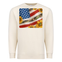 Sandshell american flag sunflowers and canouflage print veteran mousepad Premium Sweatshirt - Jasminsmagicworld