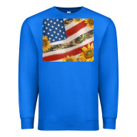 True Royal american flag sunflowers and canouflage print veteran mousepad Premium Sweatshirt - Jasminsmagicworld