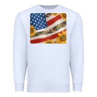 White american flag sunflowers and canouflage print veteran mousepad Premium Sweatshirt - Jasminsmagicworld