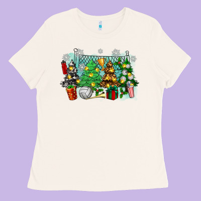 Christmas Trees With Tennis Ladies Tee Designed By Zillion Design Studio
