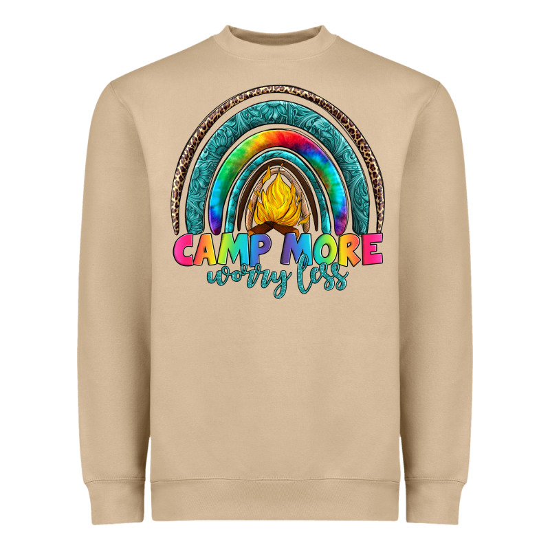 Camp More Worry Less Heavyweight Sweatshirt by Artiststas | Teevron