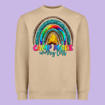 Camp More Worry Less Heavyweight Sweatshirt Designed By Artiststas