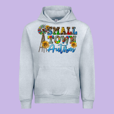 Small Town Autism Urban Hoodie Designed By Cowgirlartshop