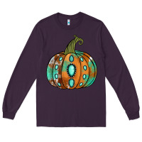 Plum western cowhide turquoise pumpkin Long Sleeve Tee - Jasminsmagicworld