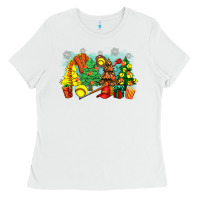White christmas trees with softball Ladies Tee - Zillion Design Studio