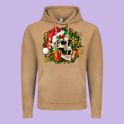 Christmas Skull And Gift Vintage Hoodie Designed By Adodesignshop