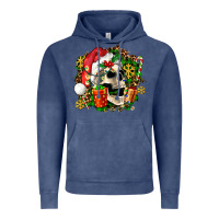 Vintage Denim christmas skull and gift Vintage Hoodie - AdoDesignShop