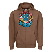 Chestnut American honey smiley Zipper Hoodie - NancyCooperArtShop