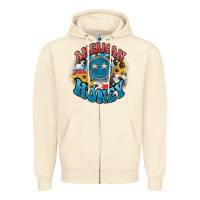 Sandshell American honey smiley Zipper Hoodie - NancyCooperArtShop