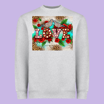 Love Birds And Love With Ross Heavyweight Sweatshirt Designed By Adodesignshop