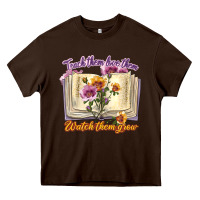 Chocolate Brown watch them grow Heavy Core Tee - texasbilliewilder