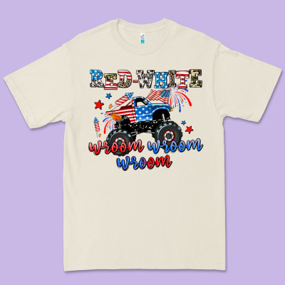 Red White Wroom Wroom Wroom Premium Tee Designed By Adodesignshop
