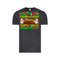 Vintage Black merry Christmas with Santa Claus Vintage Tee - AdoDesignShop