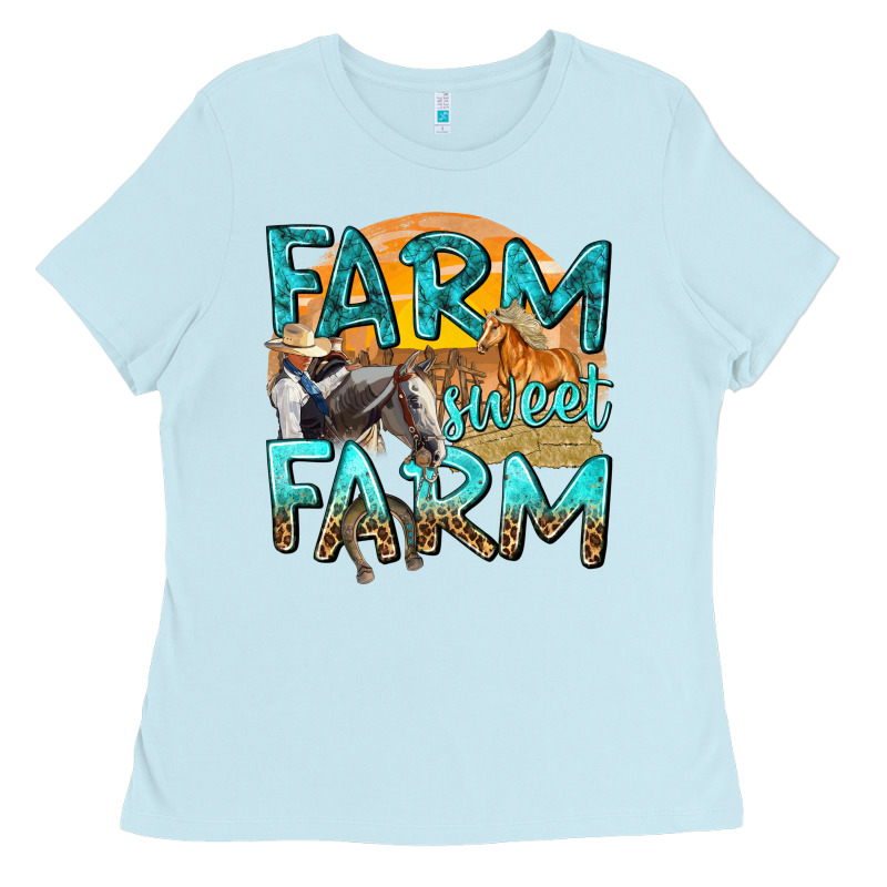 Farm Sweet Farm With Horses Ladies Tee by texasbilliewilder | Teevron
