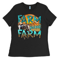 Black farm sweet farm with horses Ladies Tee - texasbilliewilder