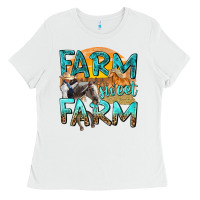 White farm sweet farm with horses Ladies Tee - texasbilliewilder
