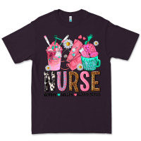 Plum nurse coffee scrubs rubber gloves Premium Tee - texasbilliewilder