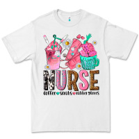 White nurse coffee scrubs rubber gloves Premium Tee - texasbilliewilder