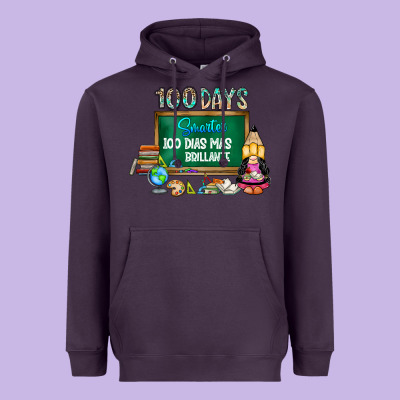 100 Days Smarter 100 Dias Mas Brillante Heavyweight Hoodie Designed By Sublimationcraftshop
