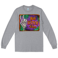 Heather Grey bad witch vibes Long Sleeve Tee - Jasminsmagicworld