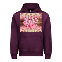 Mauve Wine cancer hearts Urban Hoodie - CowGirlArtShop