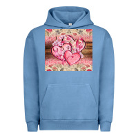 Pigment Pebble Blue cancer hearts Urban Hoodie - CowGirlArtShop