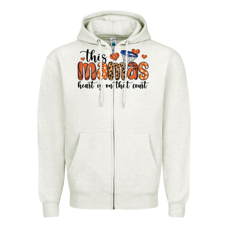 This Mamas Heart Is On That Court Zipper Hoodie by MaliasSmallBusiness | Teevron