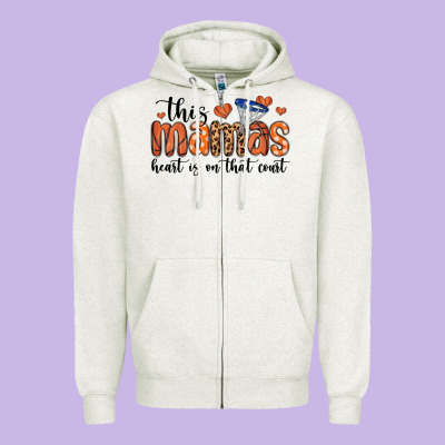 This Mamas Heart Is On That Court Zipper Hoodie Designed By Maliassmallbusiness