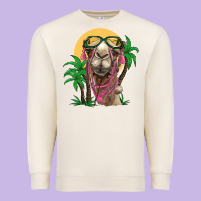 Camel With Oasis Premium Sweatshirt Designed By Barkaloodesign