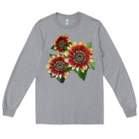Heather Grey Florenza Sunflower Long Sleeve Tee - LillyAllenDesigns